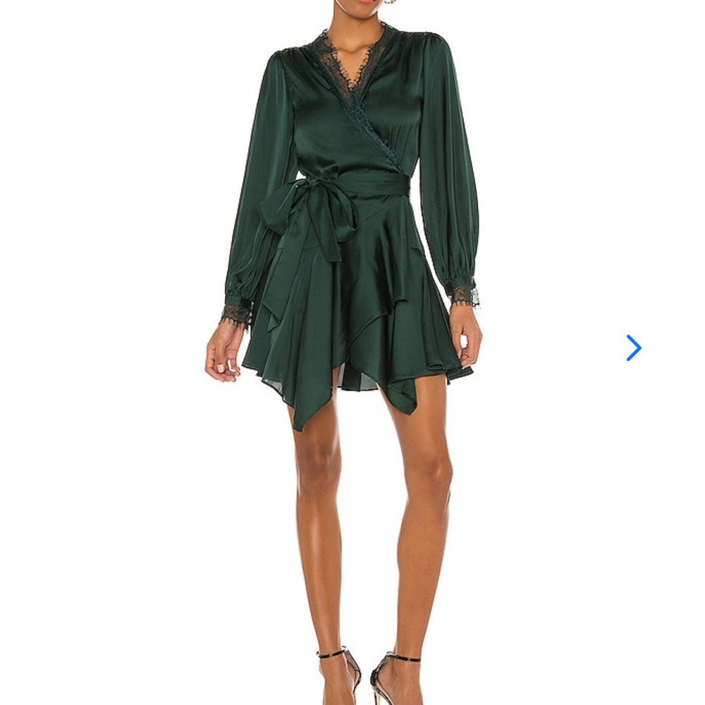 emerald green satin dress